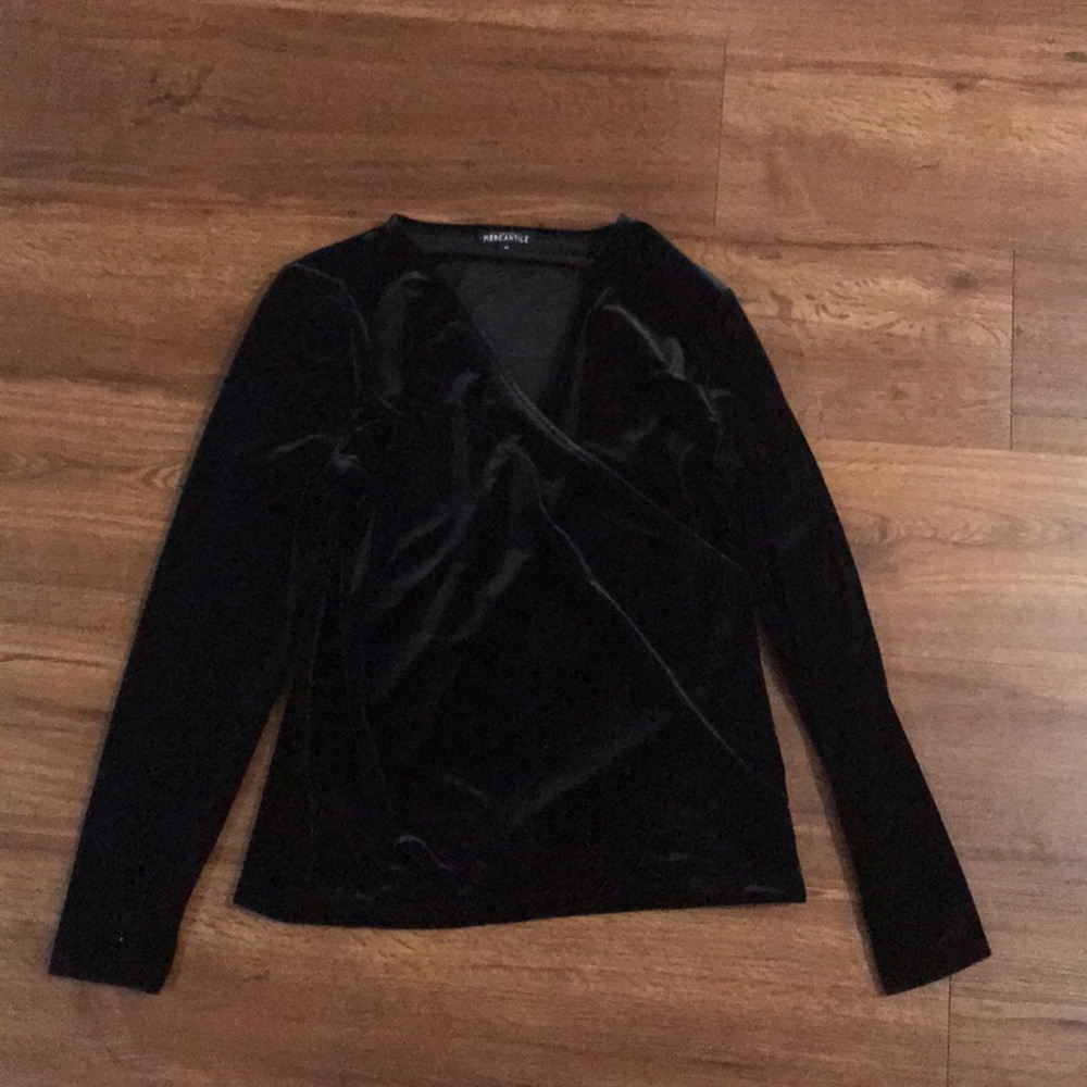 J Crew Velvet Wrap top
